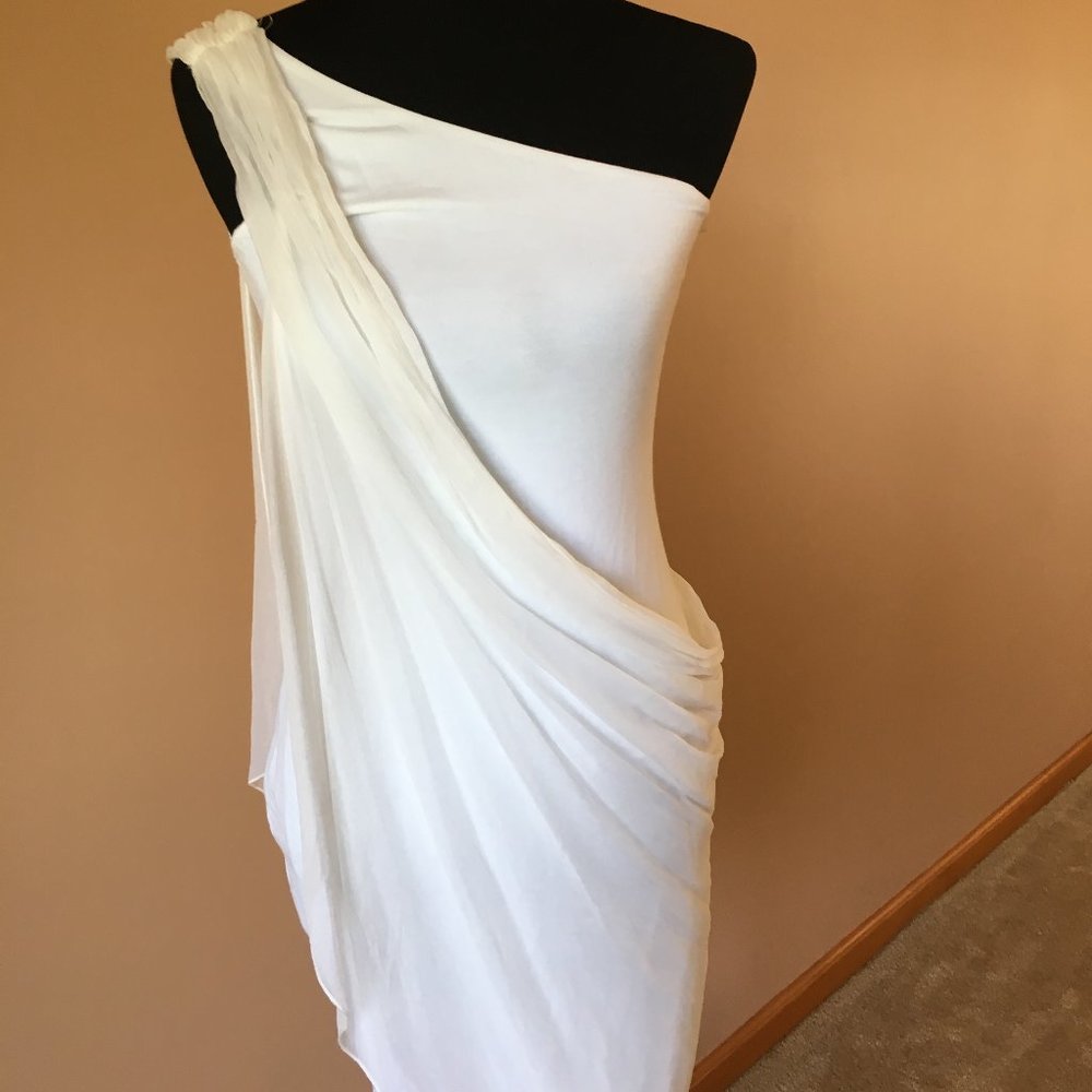 Bailey 44 White Silk Chiffon Top